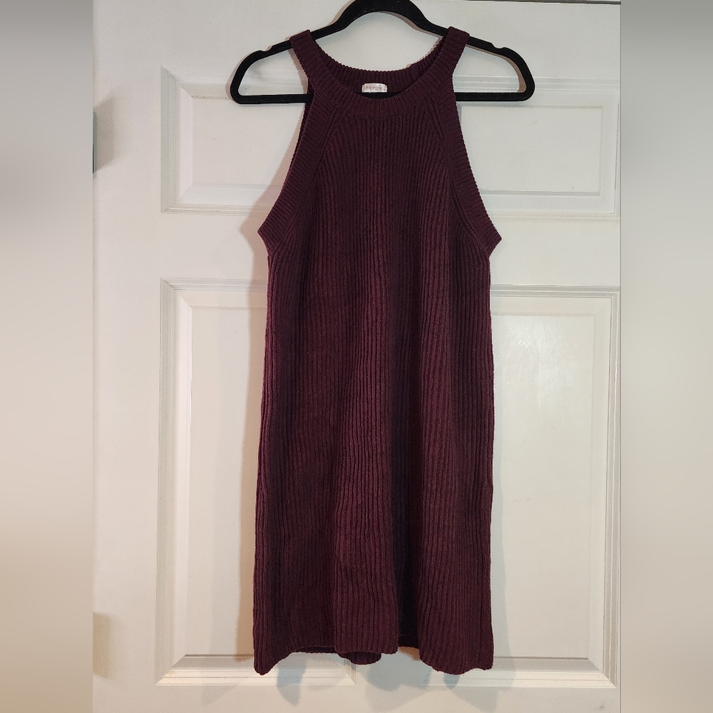 Xhilaration burgundy stretchy heavyweight knit sleeveless mini dress L
